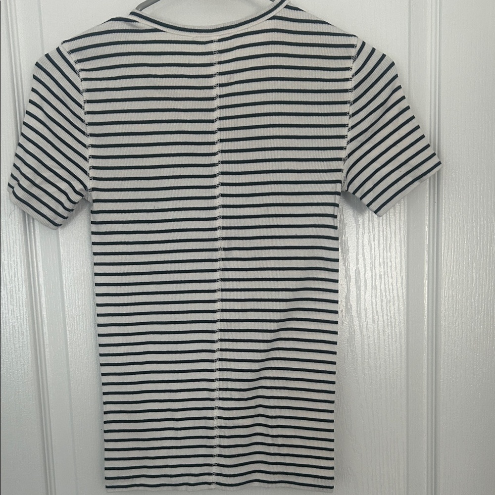 Copper Key Black and White Striped Short Sleeve Tee - Picture 3 of 3